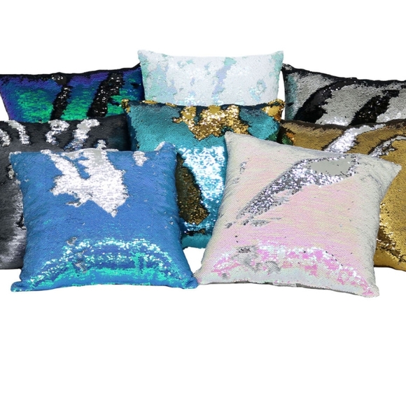 Mermaid Other - Mermaid Sequin Throw Pillow